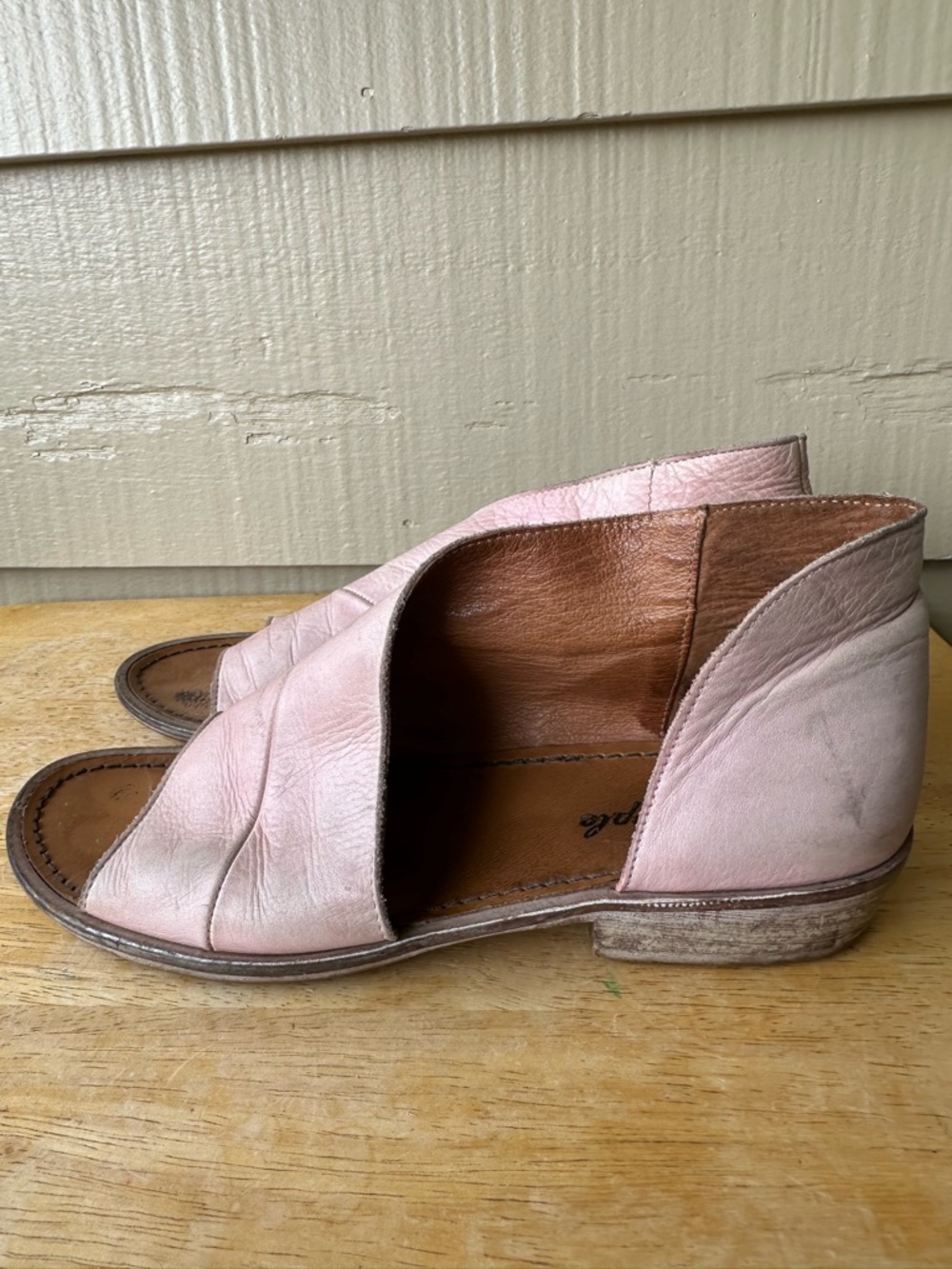 Free People Royale Light Pink Leather Cut Out Bootie